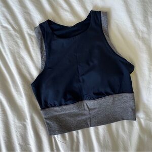 lululemon athletica Navy, Gray & Highlighter Yellow Padded Sports Bra